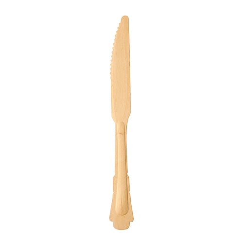 PAPSTAR Messer aus Holz "pure", 20,5 cm, Vintage-Design | Papptray (50 Stück)