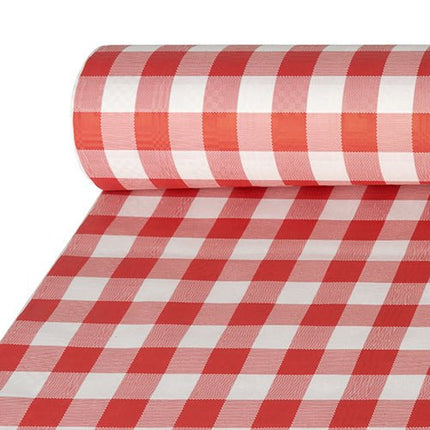PAPSTAR Papiertischtuch rot mit Damastprägung, Vichy Karo Design | Karton (1 Rolle)