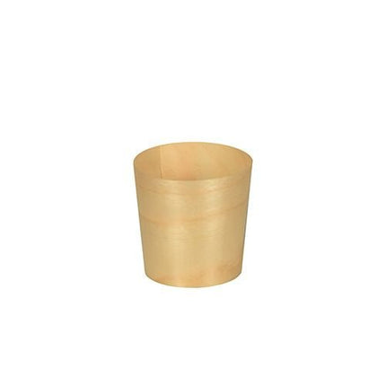 PAPSTAR Fingerfood-Schalen aus Holz "pure", rund, Ø 4,5 cm | Schrumpffolie (12 Stück)