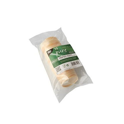 PAPSTAR Fingerfood-Schalen aus Holz "pure", rund, Ø 4,5 cm | Schrumpffolie (12 Stück)