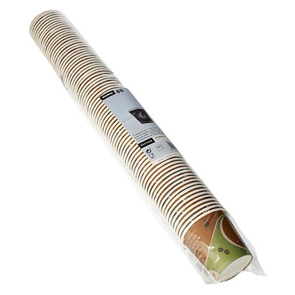 Starpak Trinkbecher, Pappe "To Go" 0,1 l Ø 6,3 cm · 6 cm | Schrumpffolie (80 Stück)