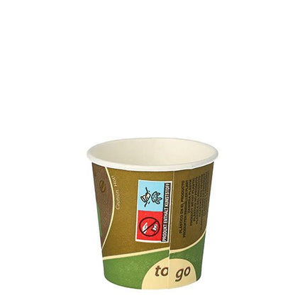 Starpak Trinkbecher, Pappe "To Go" 0,1 l Ø 6,3 cm · 6 cm | Schrumpffolie (80 Stück)