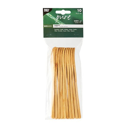 PAPSTAR Gabeln aus Bambus "pure", 16,5 cm, umweltfreundlich | Beutel (10 Stück)