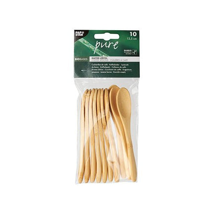 PAPSTAR Kaffeelöffel aus Bambus "pure", 13,5 cm, umweltfreundlich | Beutel (10 Stück)