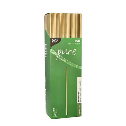 PAPSTAR Trinkhalme "pure" Ø 4 mm, 23 cm, umweltfreundlich | Spenderkarton (150 Stück)