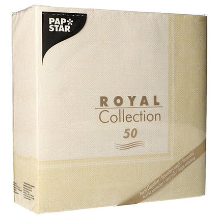 PAPSTAR 50 Servietten "ROYAL Collection" 1/4-Falz 40 x 40 cm champagner