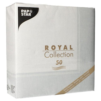 PAPSTAR 50 Servietten "ROYAL Collection" 1/4-Falz 40 x 40 cm weiss