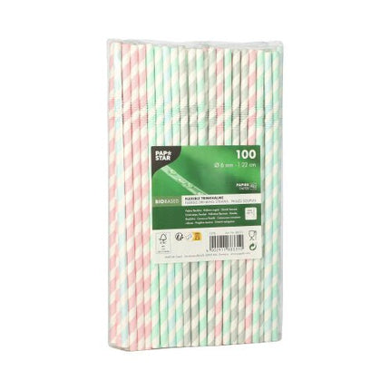 PAPSTAR 100 Trinkhalme, Papier Ø 6 mm