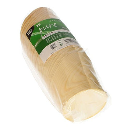PAPSTAR Snackbecher aus Holz "pure", Ø 8,2 cm, umweltfreundlich | Folie (25 Stück)