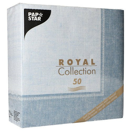 PAPSTAR 50 Servietten "ROYAL Collection" 1/4-Falz 40 x 40 cm blau