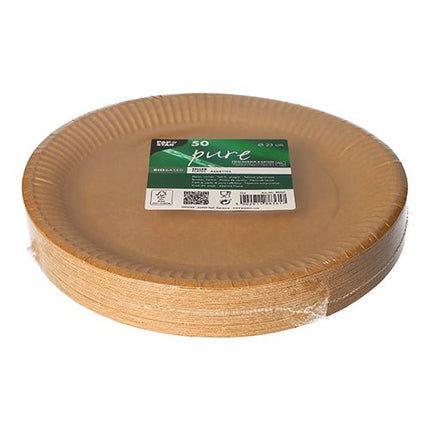 PAPSTAR 50 Teller, Pappe "pure" rund - braun