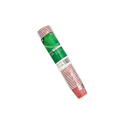 PAPSTAR Trinkbecher aus Pappe, rot, 5 cl, "Party Time" | Folie (50 Stück)