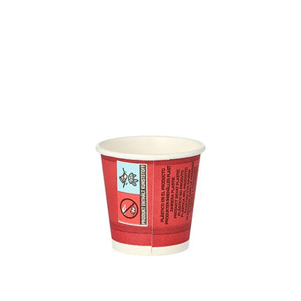 PAPSTAR Trinkbecher aus Pappe, rot, 5 cl, "Party Time" | Folie (50 Stück)