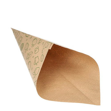 PAPSTAR 1000 Spitztüten, Kraftpapier braun "Fruits & Vegs"