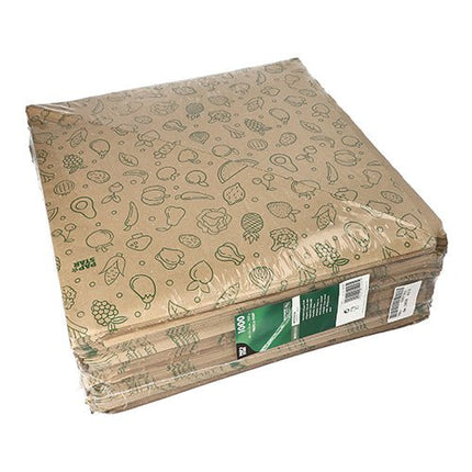 PAPSTAR 1000 Spitztüten, Kraftpapier braun "Fruits & Vegs"