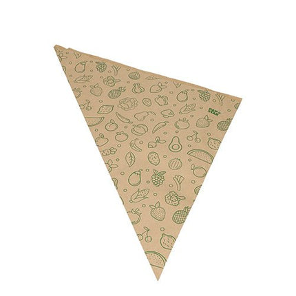 PAPSTAR 1000 Spitztüten, Kraftpapier braun "Fruits & Vegs"