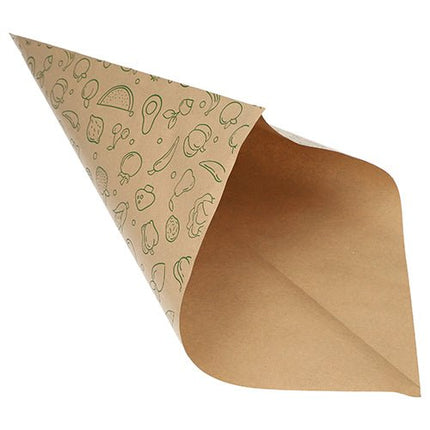 PAPSTAR 1000 Spitztüten, Kraftpapier braun "Fruits & Vegs"