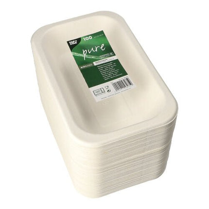 PAPSTAR 100 Siegelschalen, Zuckerrohr, weiss
