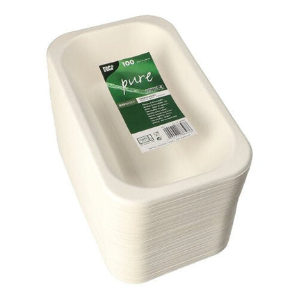 PAPSTAR 100 Siegelschalen, Zuckerrohr, weiss