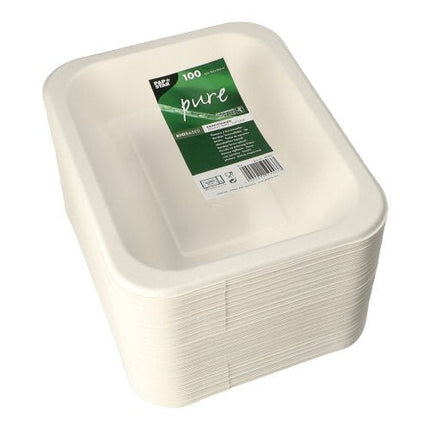 PAPSTAR 100 Siegelschalen, Zuckerrohr, weiss