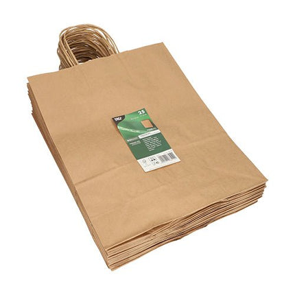 PAPSTAR 25 Tragetaschen, Papier mit gedrehtem Tragegriff