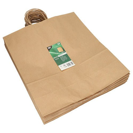 PAPSTAR 25 Tragetaschen, Papier mit gedrehtem Tragegriff