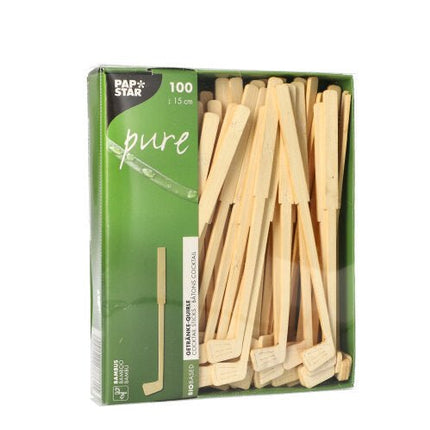 PAPSTAR 100 Getränke-Quirle, Bambus "pure"