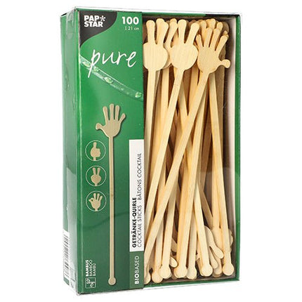 PAPSTAR 100 Getränke-Quirle, Bambus "pure"