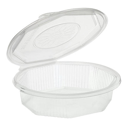 Starpak 25 Menüboxen mit Klappdeckeln, PP transparent 8-eckig - 5,9 cm x 21,5 cm x 21,5 cm