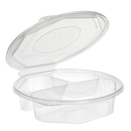 Starpak 25 Menüboxen mit Klappdeckeln, PP transparent 8-eckig - 5,9 cm x 21,5 cm x 21,5 cm