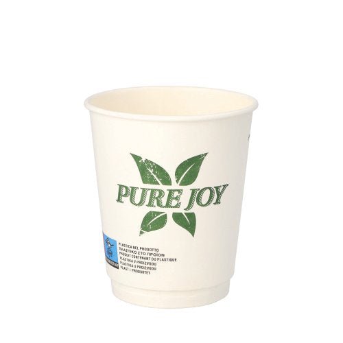 PAPSTAR Trinkbecher doppelwandig, 8 cm, weiß, "Pure Joy" | Folie (20 Stück)