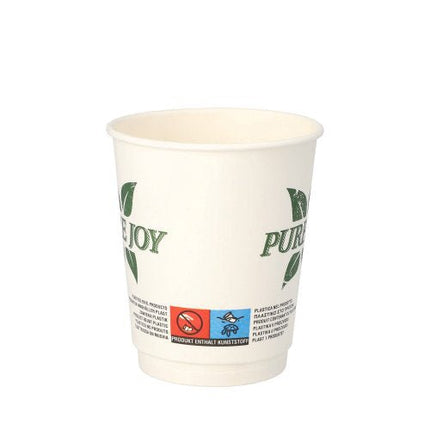 PAPSTAR Trinkbecher doppelwandig, 8 cm, weiß, "Pure Joy" | Folie (20 Stück)