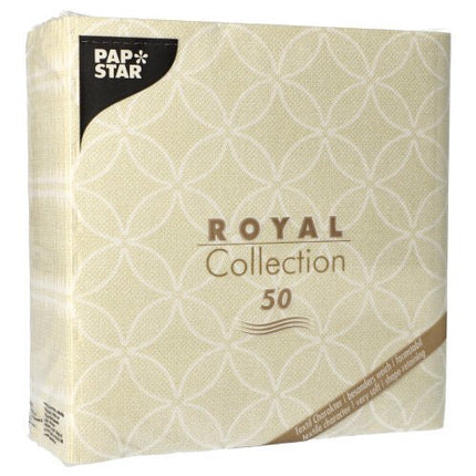 PAPSTAR 50 Servietten "ROYAL Collection" 1/4-Falz 40 x 40 cm champagner