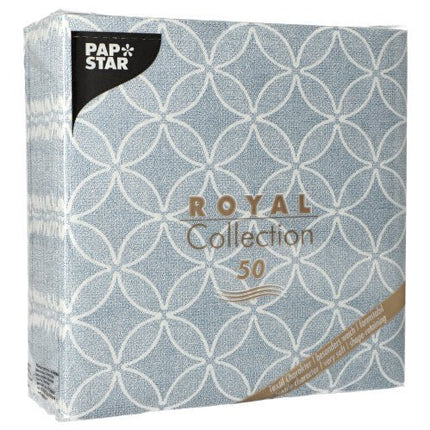 PAPSTAR 50 Servietten "ROYAL Collection" 1/4-Falz 40 x 40 cm blau