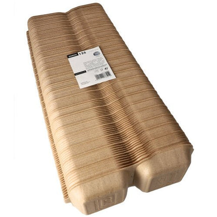 Starpak 125 Hamburger-Boxen groß mit Klappdeckel, XPP 7 cm x 15 cm x 15 cm beige | Folie (125 Stück)