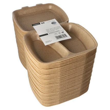 Starpak 50 Menüboxen mit Klappdeckel, XPP 7 cm x 20,5 cm x 24 cm beige