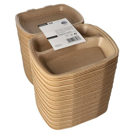 Starpak 50 Menüboxen mit Klappdeckel, XPP 7 cm x 20,5 cm x 24 cm beige
