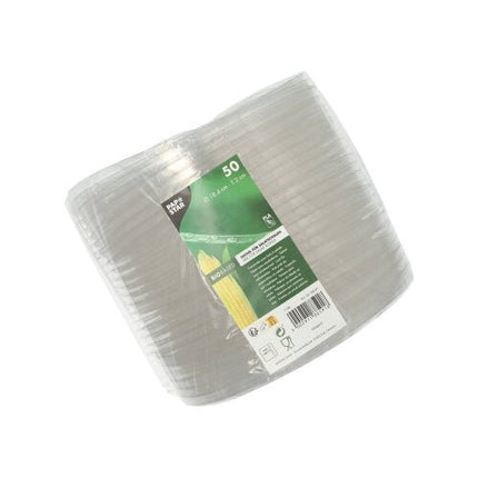 PAPSTAR 50 Deckel für Salatschalen, rund klar 2 cm Höhe PLA