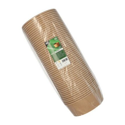 PAPSTAR 50 Salatschalen, Pappe mit PLA-Beschichtung rund braun