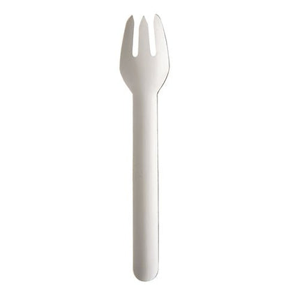 PAPSTAR Gabeln aus Papier "pure", 15,5 cm, weiß, umweltfreundlich | Beutel (20 Stück)