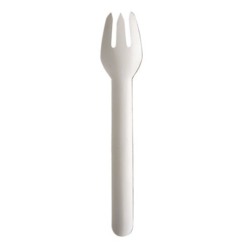 PAPSTAR Gabeln aus Papier "pure", 15,5 cm, weiß, umweltfreundlich | Beutel (20 Stück)