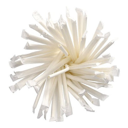 PAPSTAR Trinkhalme flexibel, Papier "pure", 6 mm, 20 cm, weiß | Folie (100 Stück)