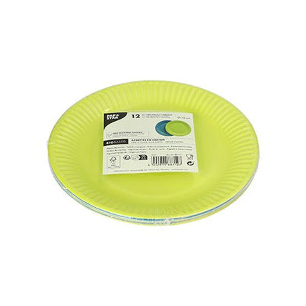PAPSTAR 12 Teller, Pappe rund Ø 18 cm farbig sortiert