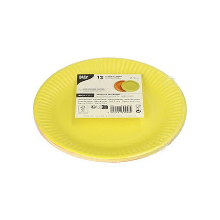 PAPSTAR 12 Teller, Pappe rund Ø 18 cm farbig sortiert