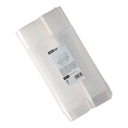 Starpak 50 Feinkostbecher, PP transparent mit Originalitätsverschluss eckig
