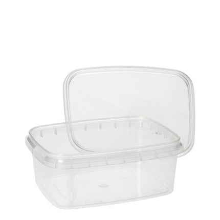 Starpak 50 Feinkostbecher, PP transparent mit Originalitätsverschluss eckig