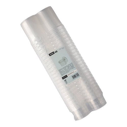 Starpak 48 Feinkostbecher, PP rund 120 ml Ø 6,9 cm · 5,1 cm transparent mit Originalitätsverschluss | Schrumpffolie (48 Stück)