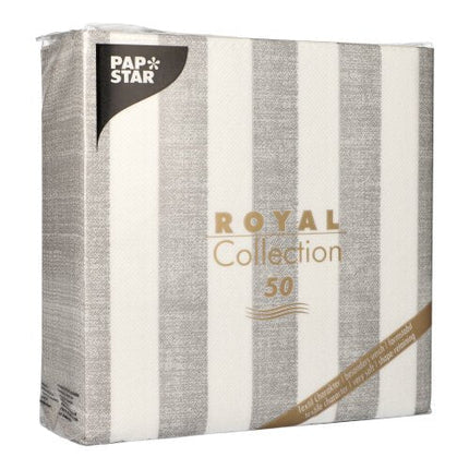 PAPSTAR 50 Servietten "ROYAL Collection" 1/4-Falz 40 x 40 cm grau
