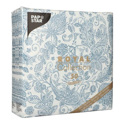 PAPSTAR 50 Servietten "ROYAL Collection" 1/4-Falz 40 x 40 cm blau