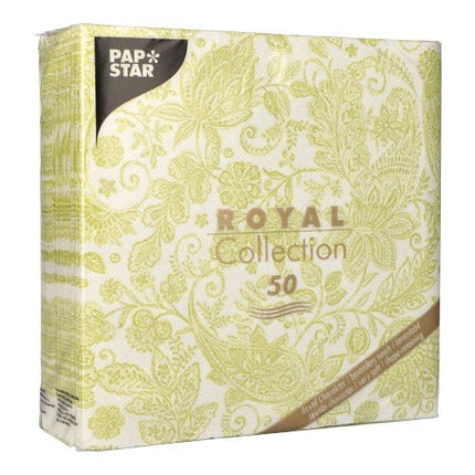 PAPSTAR 50 Servietten "ROYAL Collection" 1/4-Falz 40 x 40 cm grün